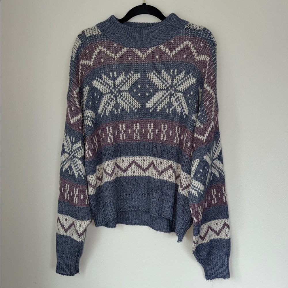 Vintage Bonjour International Cabincore Cottage Winter Patterned Sweater